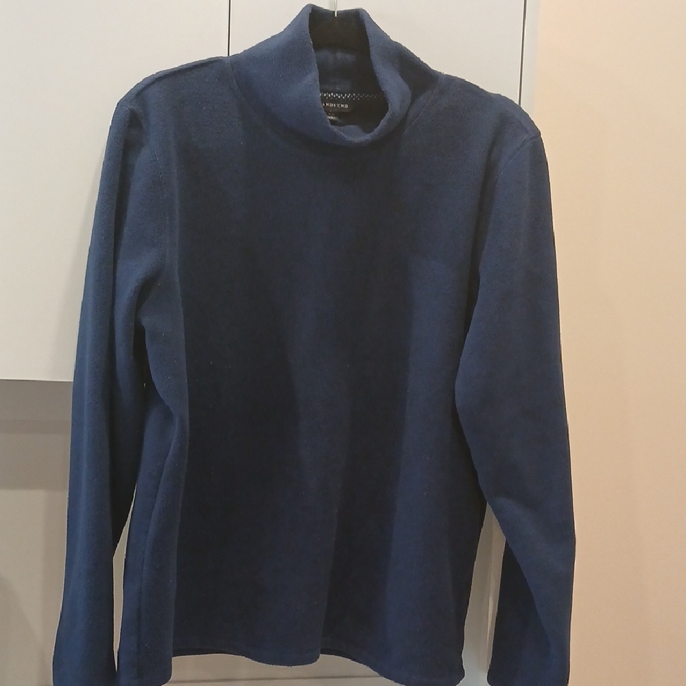 Lands' End Womens Deep Blue Turtleneck Sweater